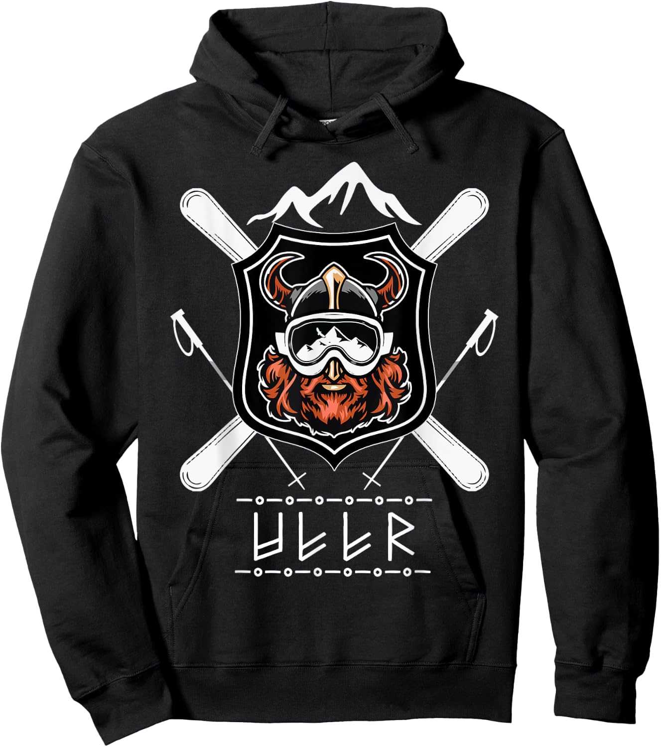 Ullr God Of Archery Shirt Norse Hunting Viking Ski Hoodie - Hoodie | Black