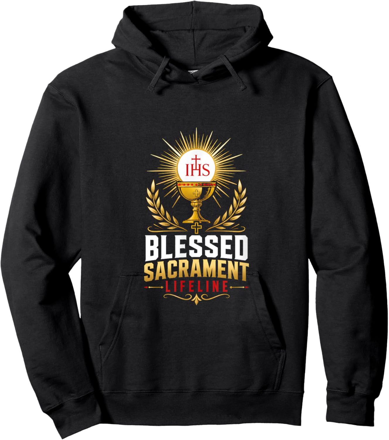 Blessed Sacrament Lifeline Catholic Prayer Hoodie - Hoodie | Black