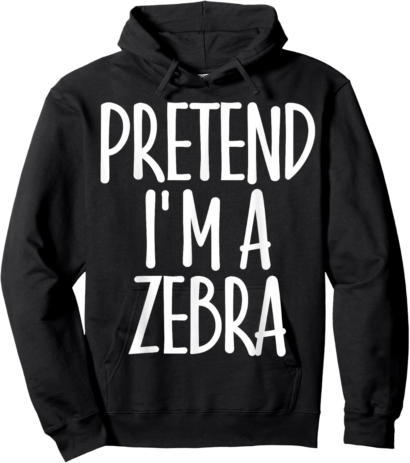Funny Easy Pretend I'm Zebra Costume Gift Cute Halloween Hoodie - Hoodie | Black