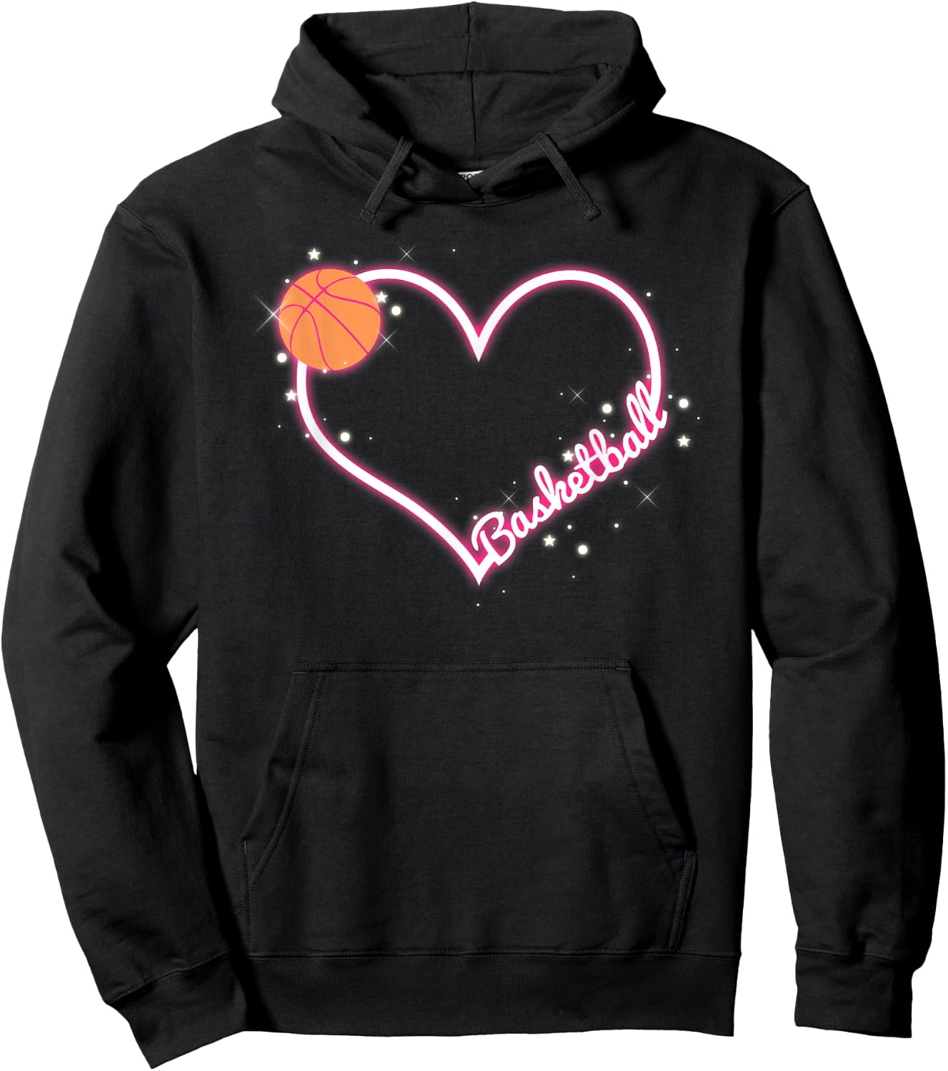 I Love Basketball, Girl Basketball Player Heart Hoodie - Hoodie | Black