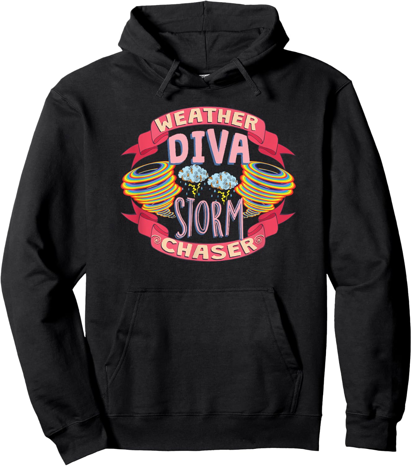 Weather Diva Storm Chaser Graphic Storm Adventure Hoodie - Hoodie | Black