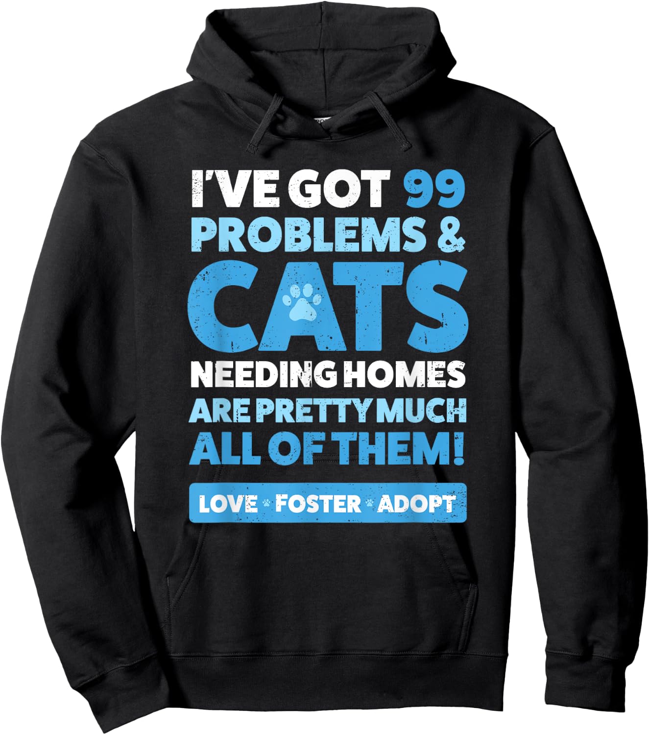 Cat Rescue Shirt : Animal Rescue Cat Adopt Foster Hoodie - Hoodie | Black