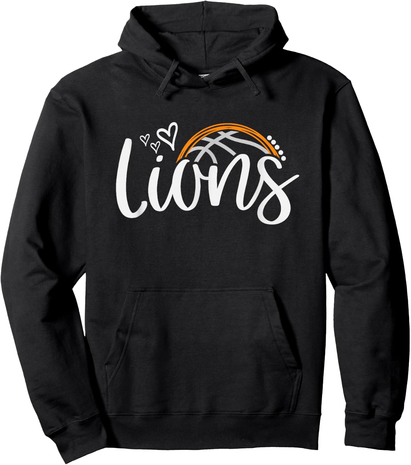Basketball Lions School Sports Fan Team Spirit Hoodie - Hoodie | Black