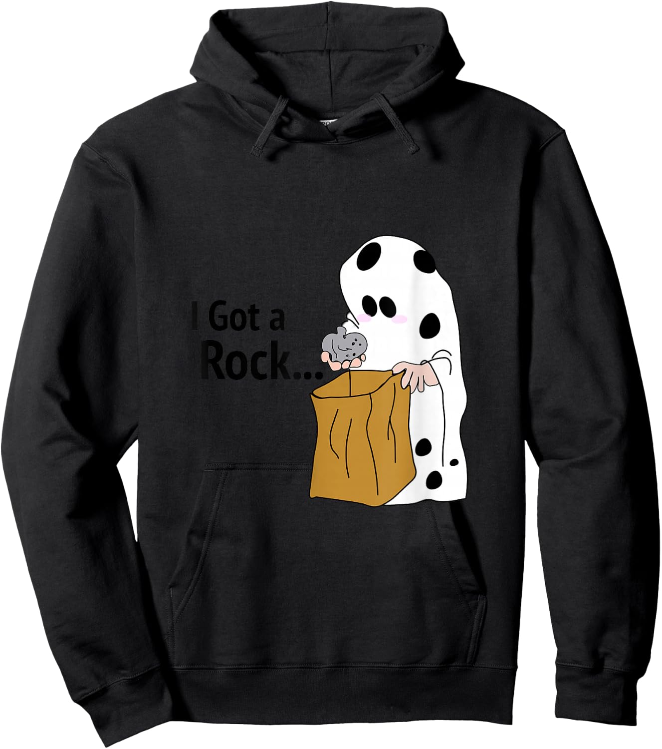 I Got A Rock T shirt | Funny | Halloween| shy ghost. Hoodie - Hoodie | Black