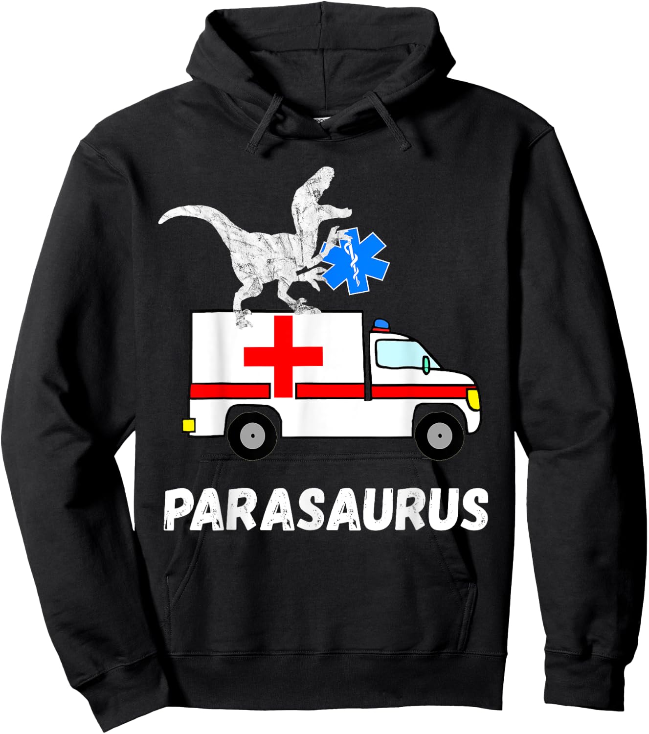 Paramedic Dinosaur Paramedic Dino Rescuer Emergency Doctor T-Rex Hoodie - Hoodie | Black