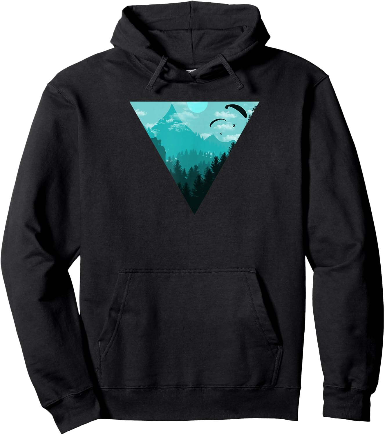 Paragliding Extreme Sport Geometry Gift I Nature Hoodie - Hoodie | Black