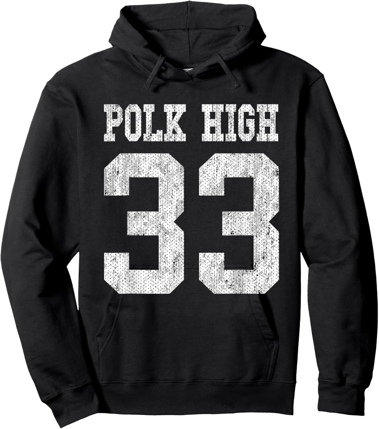 Polk High School Football Jersey 33 Aged Look Bundy Hoodie - Hoodie | Black