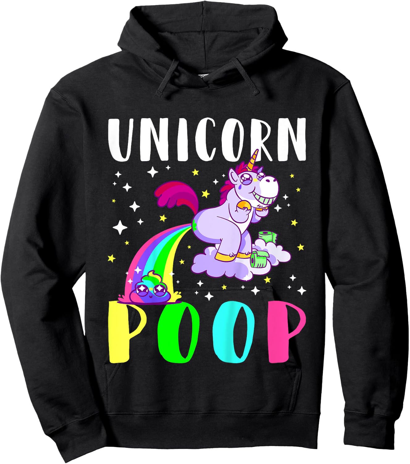 Funny Unicorn Rainbow Poop Cute Toddler Hoodie - Hoodie | Black