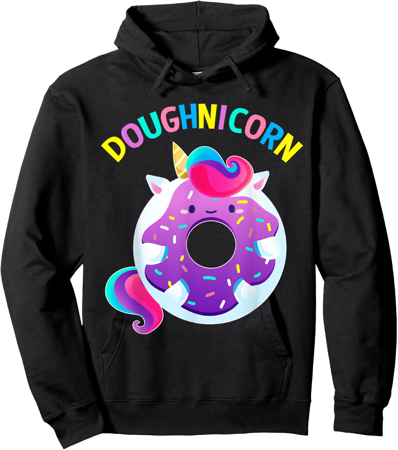 Cute Donut Unicorn Doughnicorn Gifts Squad Girls Hoodie - Hoodie | Black
