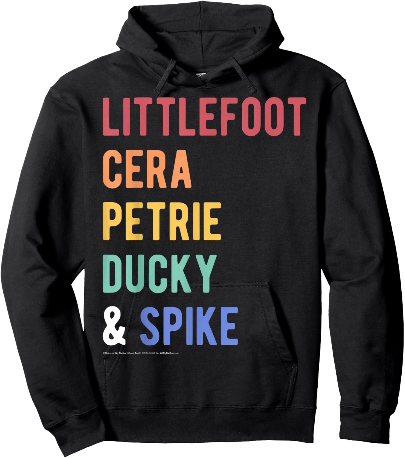 Land Before Time Littlefoot Cera Petrie Ducky & Spike List Hoodie - Hoodie | Black