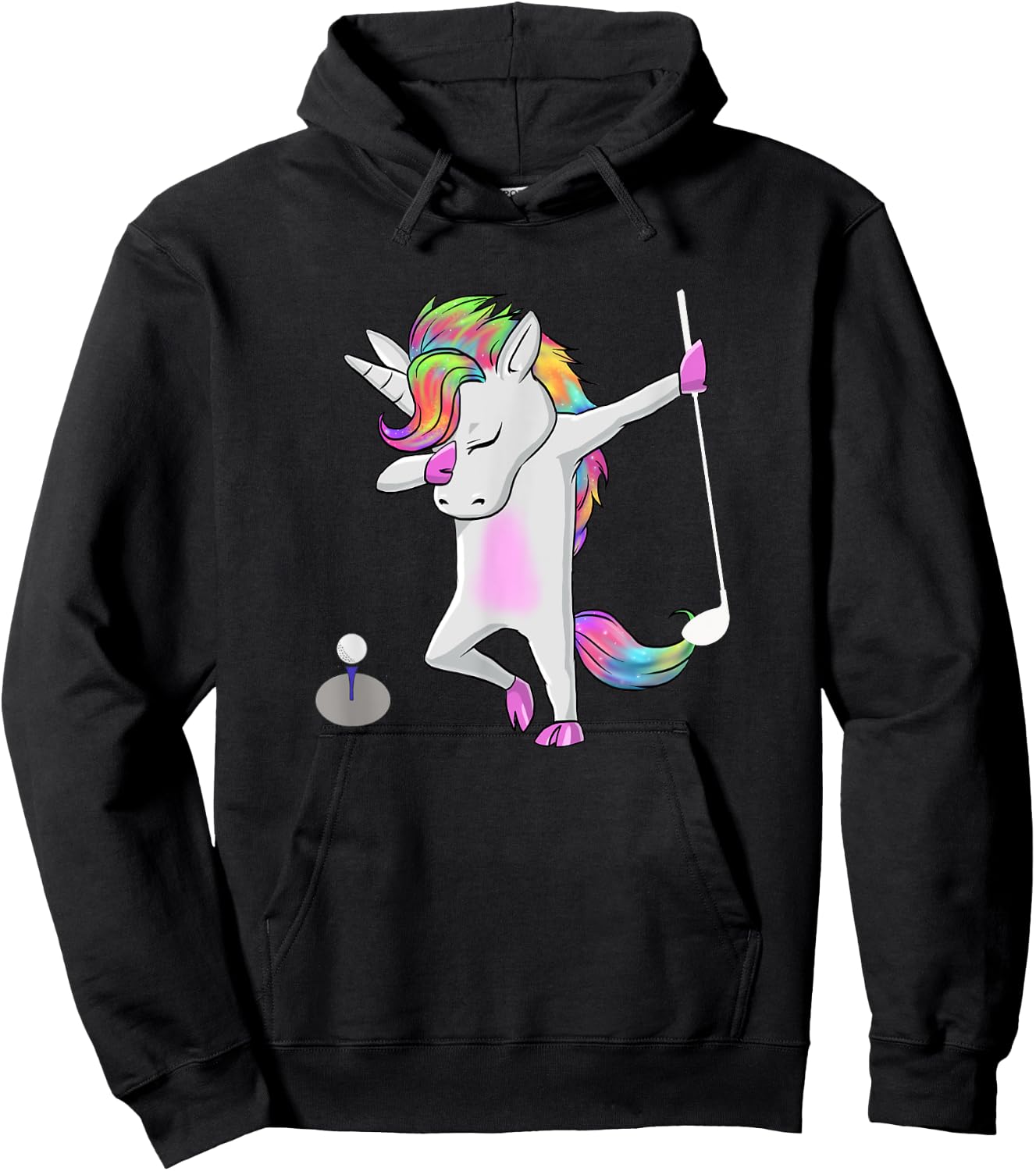Golf Dabbing Unicorn Funny Dab Dance Funny Gift Hoodie - Hoodie | Black
