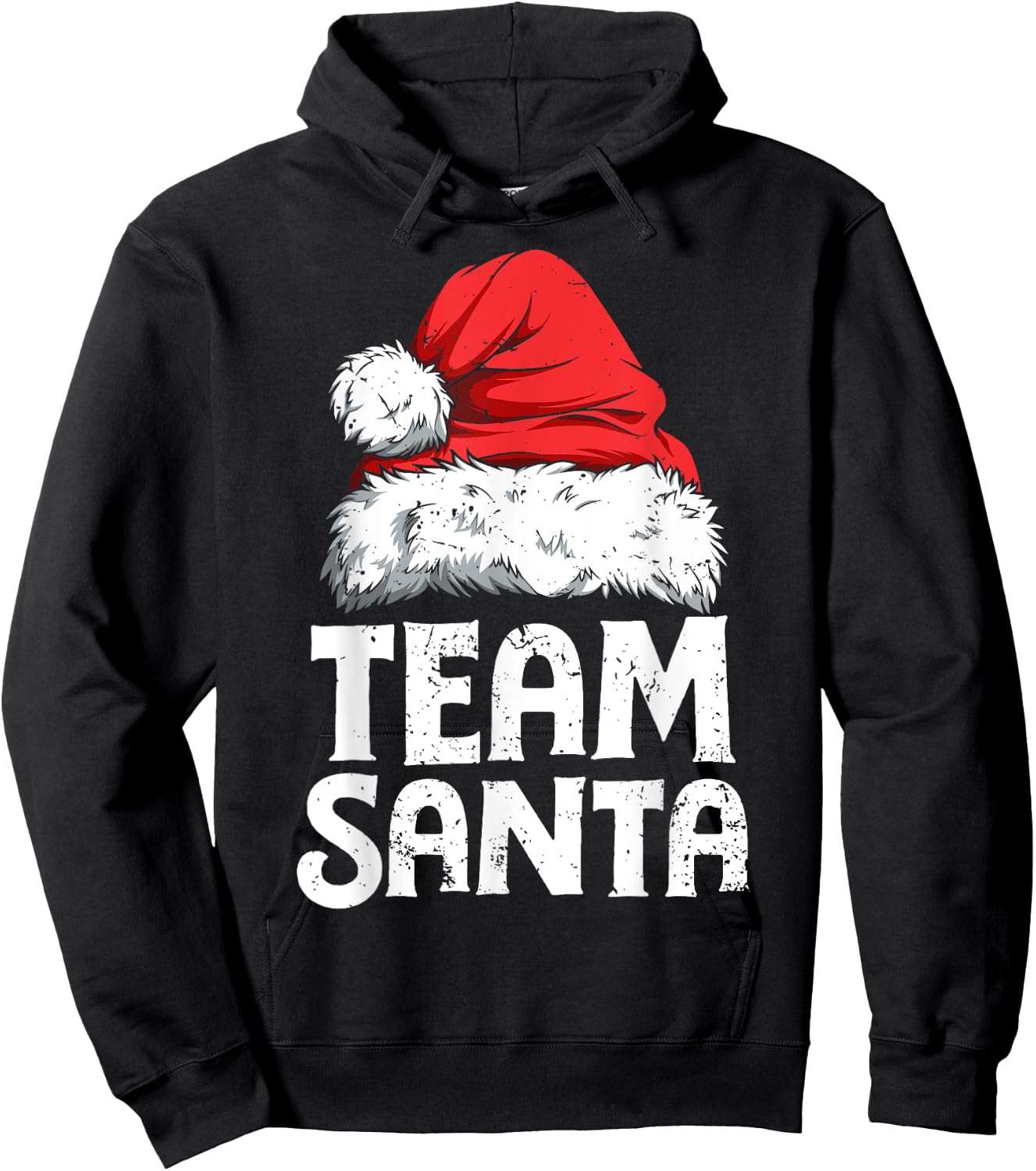 Team Santa Christmas Squad Family Matching Pajamas Boys Men Short Sleeve Hoodie - Hoodie | Black