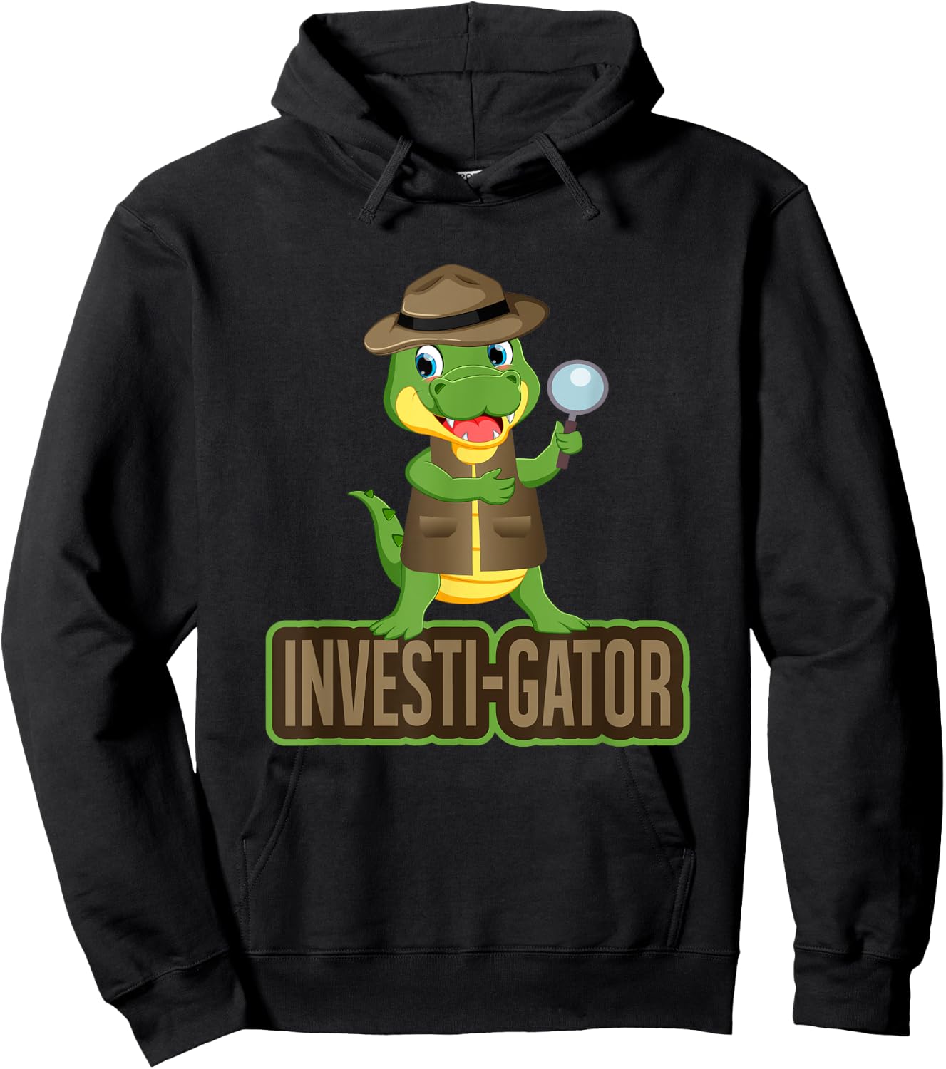 Funny Investi-Gator Pun Alligator Detective Hoodie - Hoodie | Black