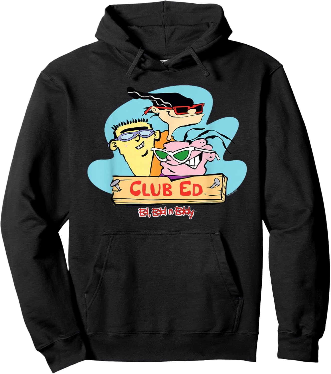 Ed, EDD N Eddy Club Ed Group Photo with Sunglasses Cartoon Hoodie - Hoodie | Black