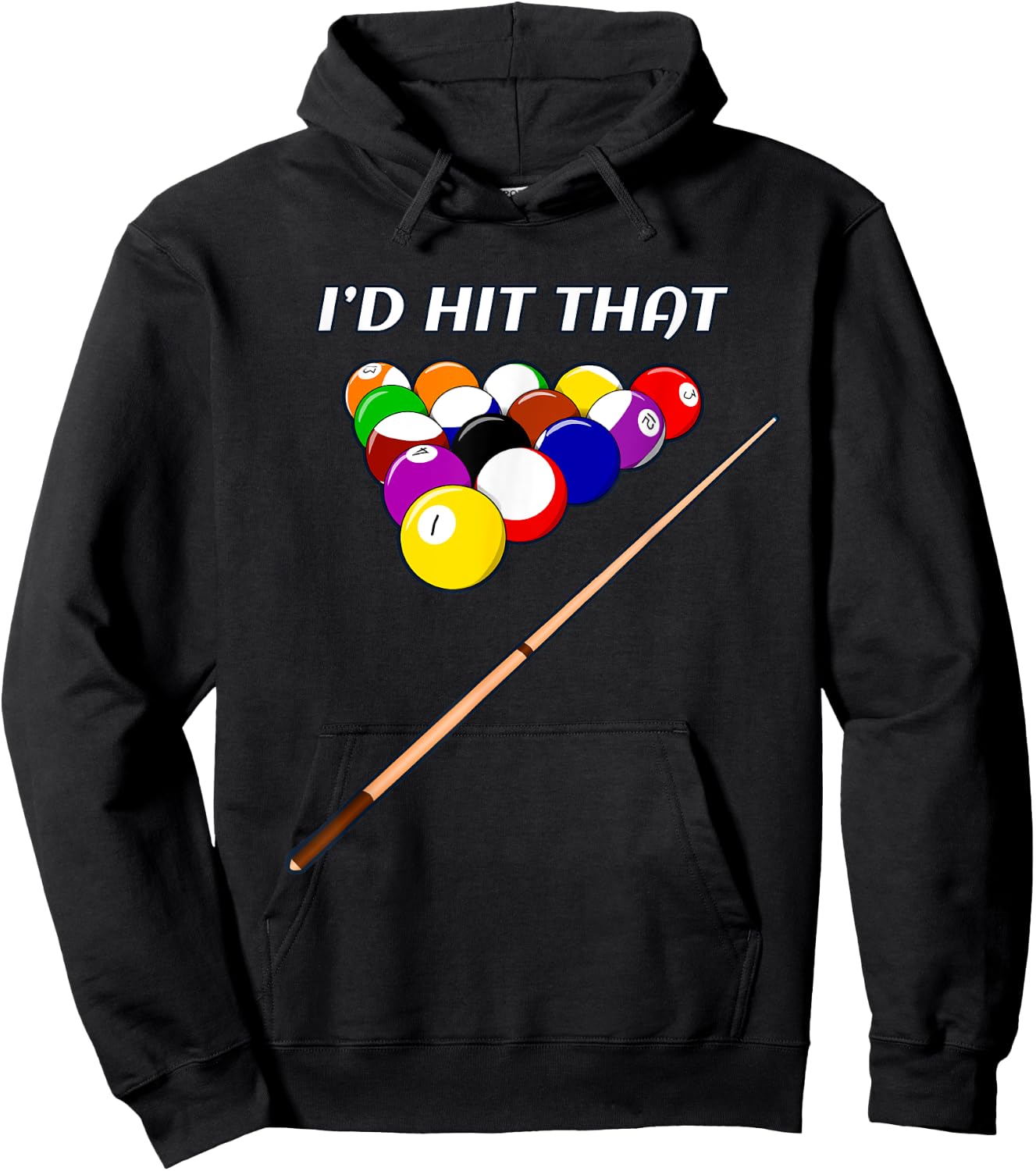 Funny I'd Hit That Pool Hall Shark Billiards Player Hustler Hoodie - Hoodie | Black