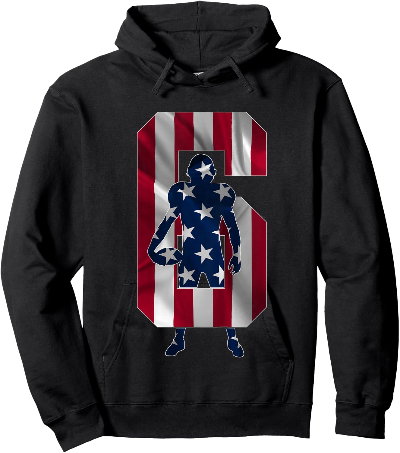 Number 6 Years Football 6th Birthday Hoodie - Hoodie | Black