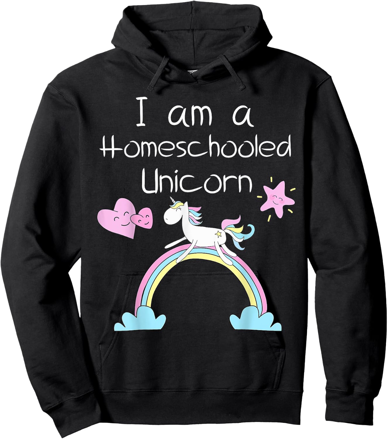 Homeschool Kids Shirts Im A Homeschooled Unicorn Hoodie - Hoodie | Black