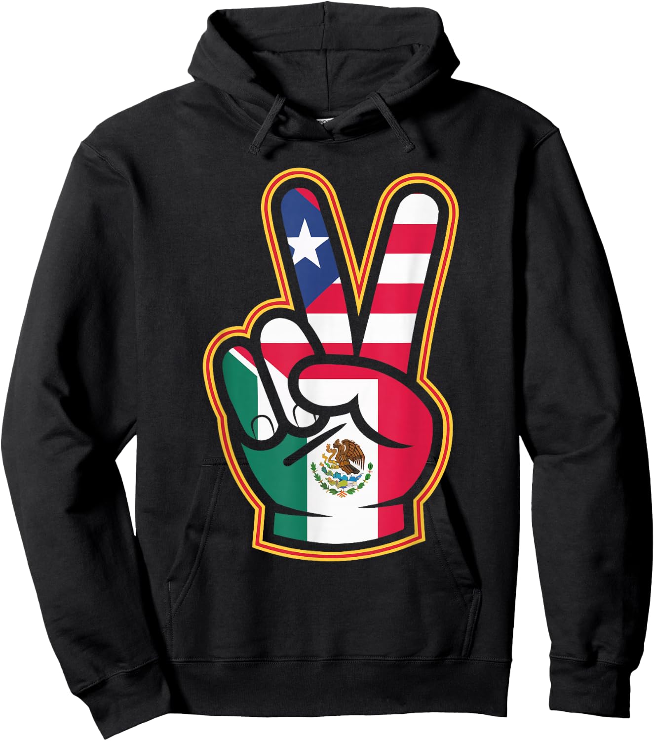 Half Mexican Half Puerto Rican Puerto Rico Flag Mexico Hoodie - Hoodie | Black