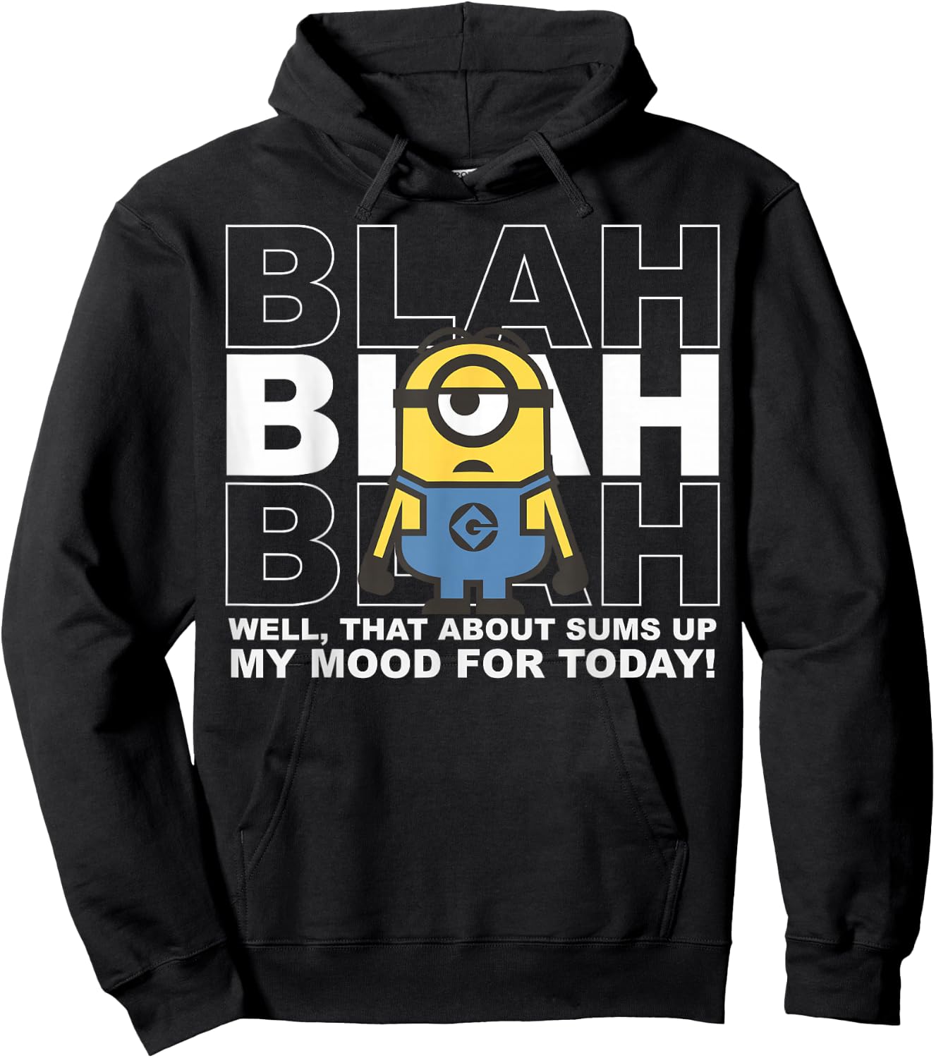 Despicable Me Minions Stuart Is Blah Today Graphic Hoodie - Hoodie | Black