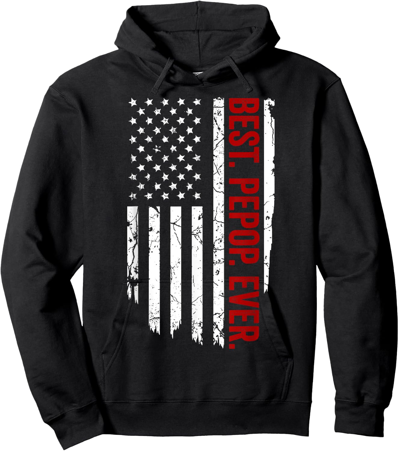 Vintage Funny American Flag Apparel, Best Pepop Ever Hoodie - Hoodie | Black