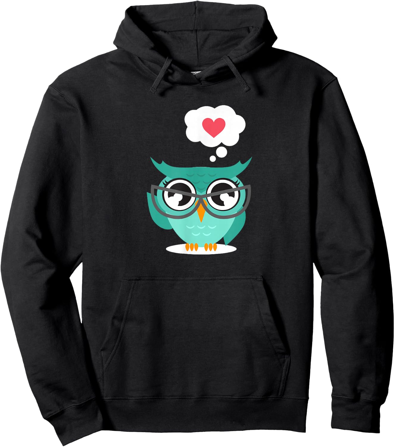 Owl Heart - Owl Gift Owl Lover Owl Teacher Owl Themed Gift Hoodie - Hoodie | Black