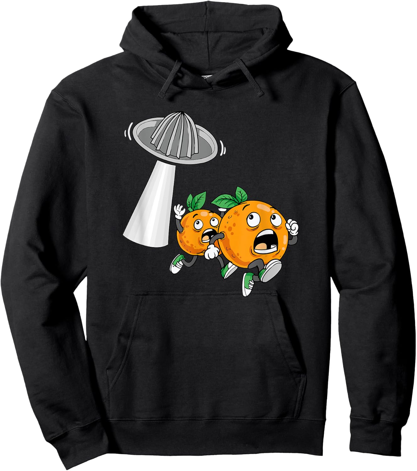 Running Oranges Flying Juicer Squeezer Orange Juice Gift Hoodie - Hoodie | Black