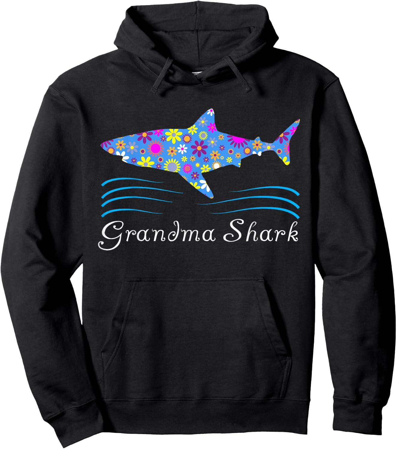 Grandma Shark Shirt - Cute Mother's Day Gift Grandmother Hoodie - Hoodie | Black