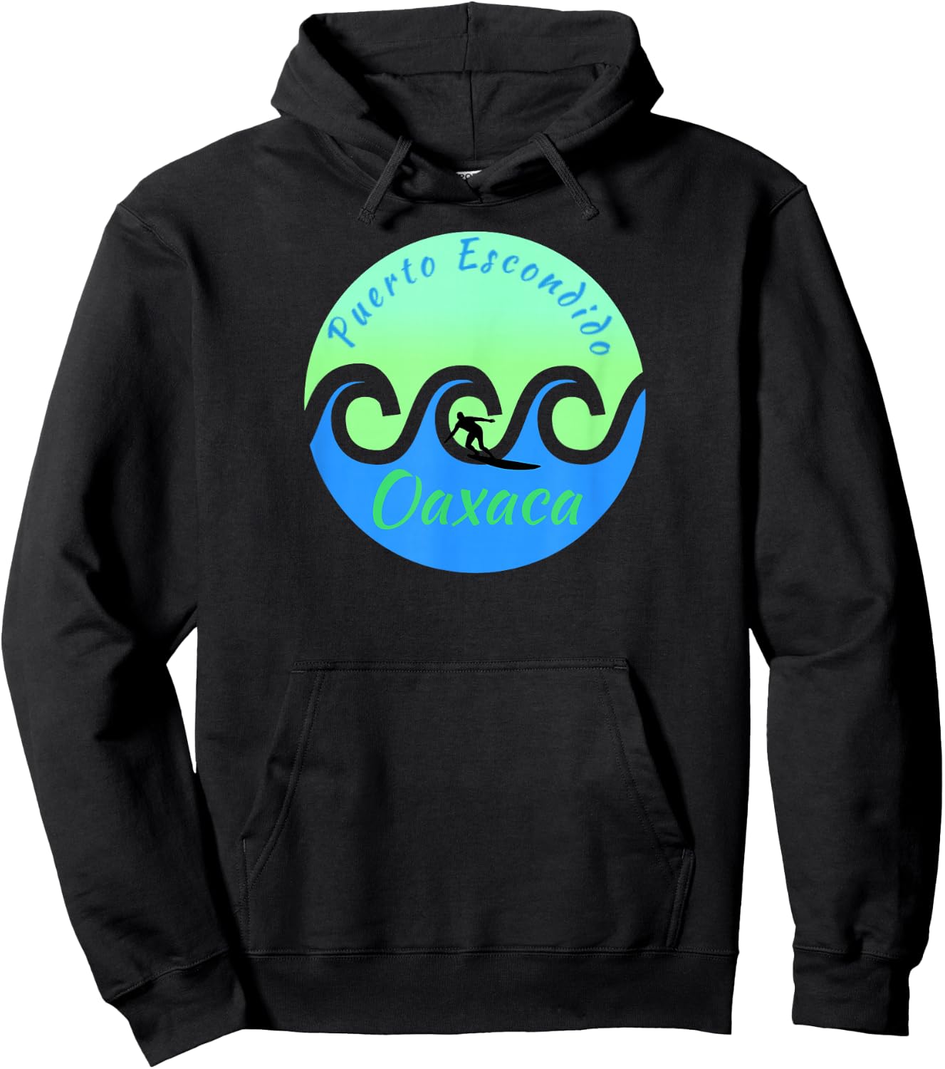 Puerto Escondido Surfing Surf Oaxaca Mexico Hoodie - Hoodie | Black