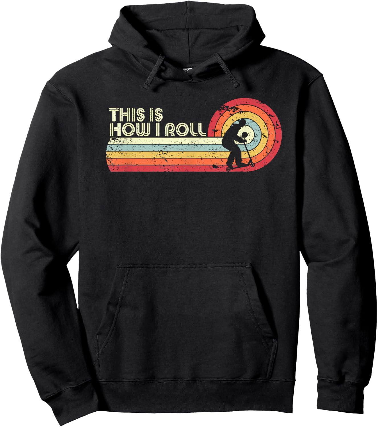 This Is How I Roll Shirt. Retro Style Scooter Hoodie - Hoodie | Black