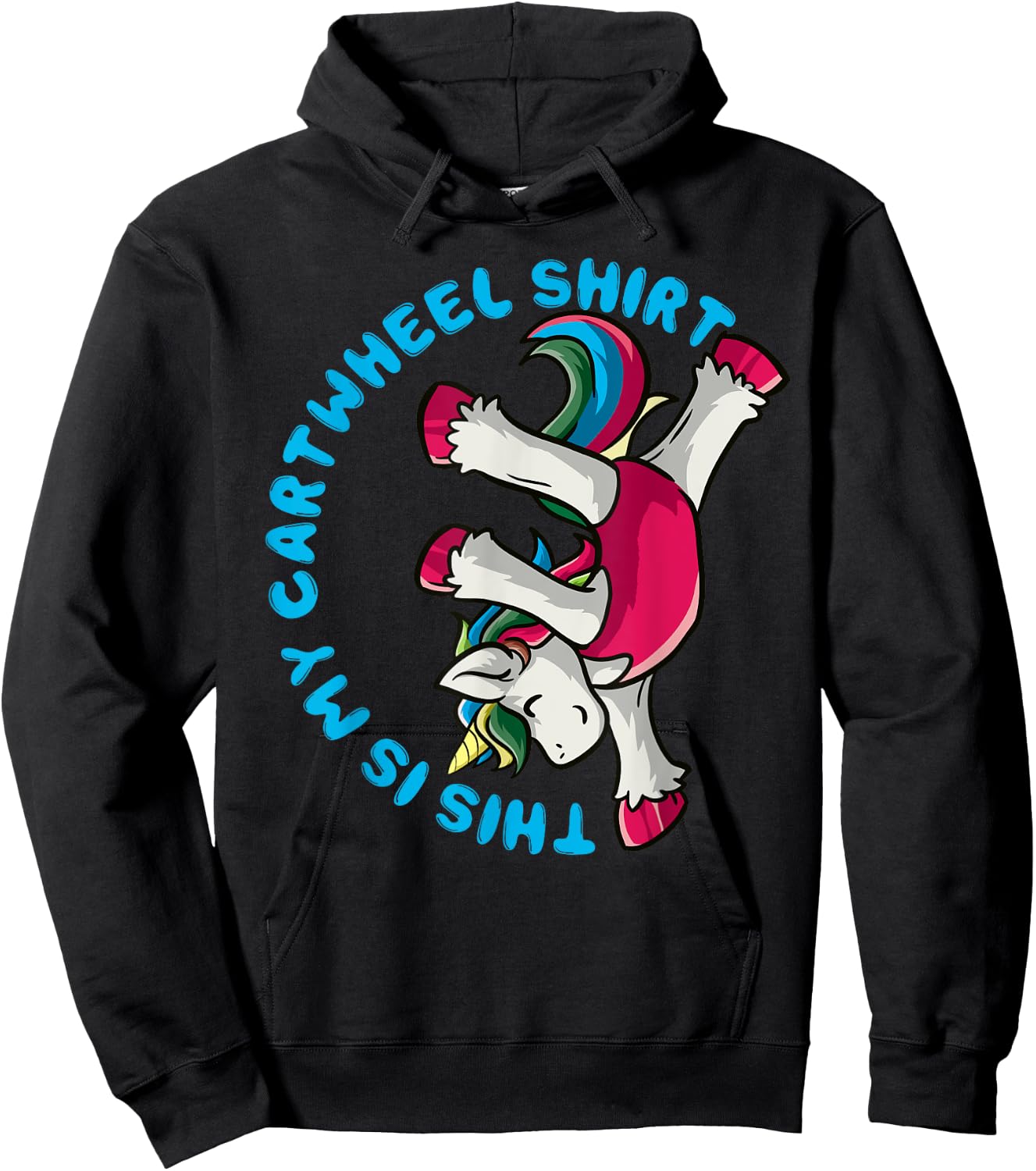 Gymnastics Girl This Is My Cartwheel Shirt Unicorn Gymnast Hoodie - Hoodie | Black