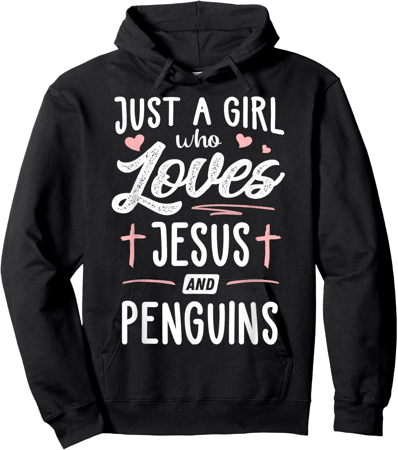 Just A Girl Who Loves Jesus And Penguins Gift Women Hoodie - Hoodie | Black