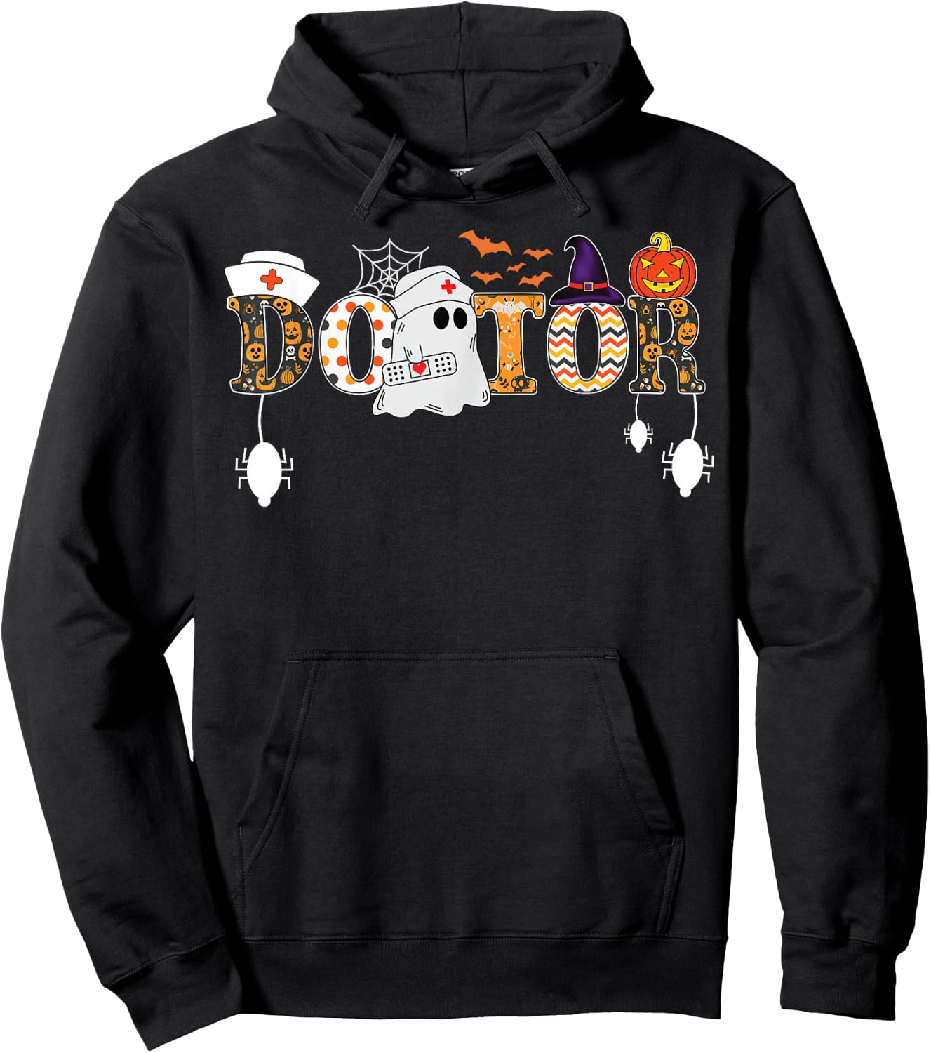 Halloween Doctor Halloween Scrub Tops Nursing Ghost Women's Hoodie - Hoodie | Black