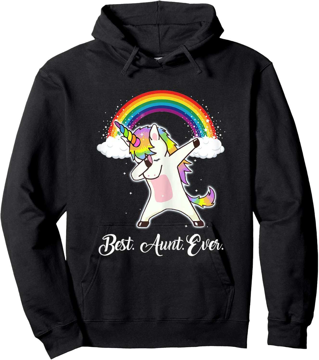 Rainbow Unicorn Aunt Shirt Best Aunt Ever Hoodie - Hoodie | Black
