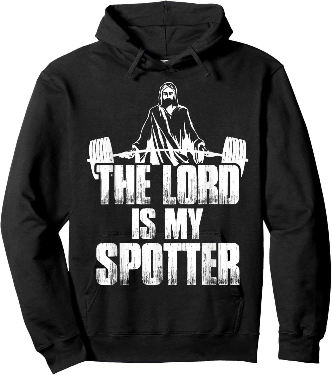 Christian Shirt Funny Gym The Lord Is My Spotter Gift Hoodie - Hoodie | Black