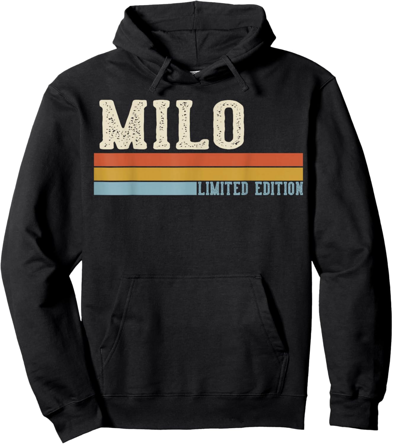 Milo Retro Vintage Men Kids Boys First Name Hoodie - Hoodie | Black
