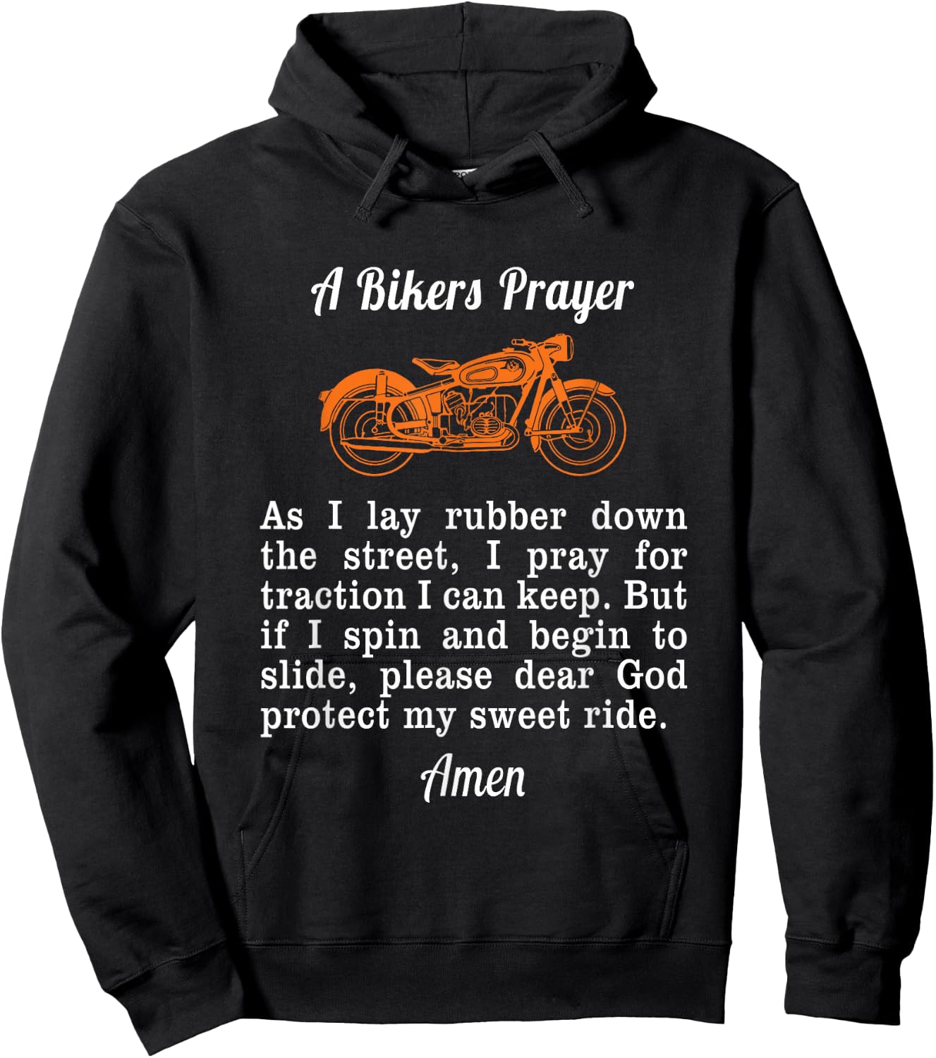 Motorcycle Prayer Design Bikers Prayer Men Women Kids Hoodie - Hoodie | Black