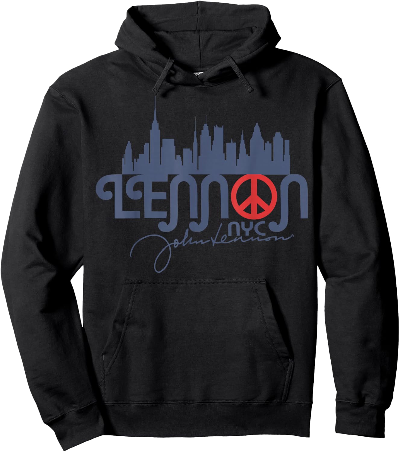 John Lennon - Peace, NYC Hoodie - Hoodie | Black
