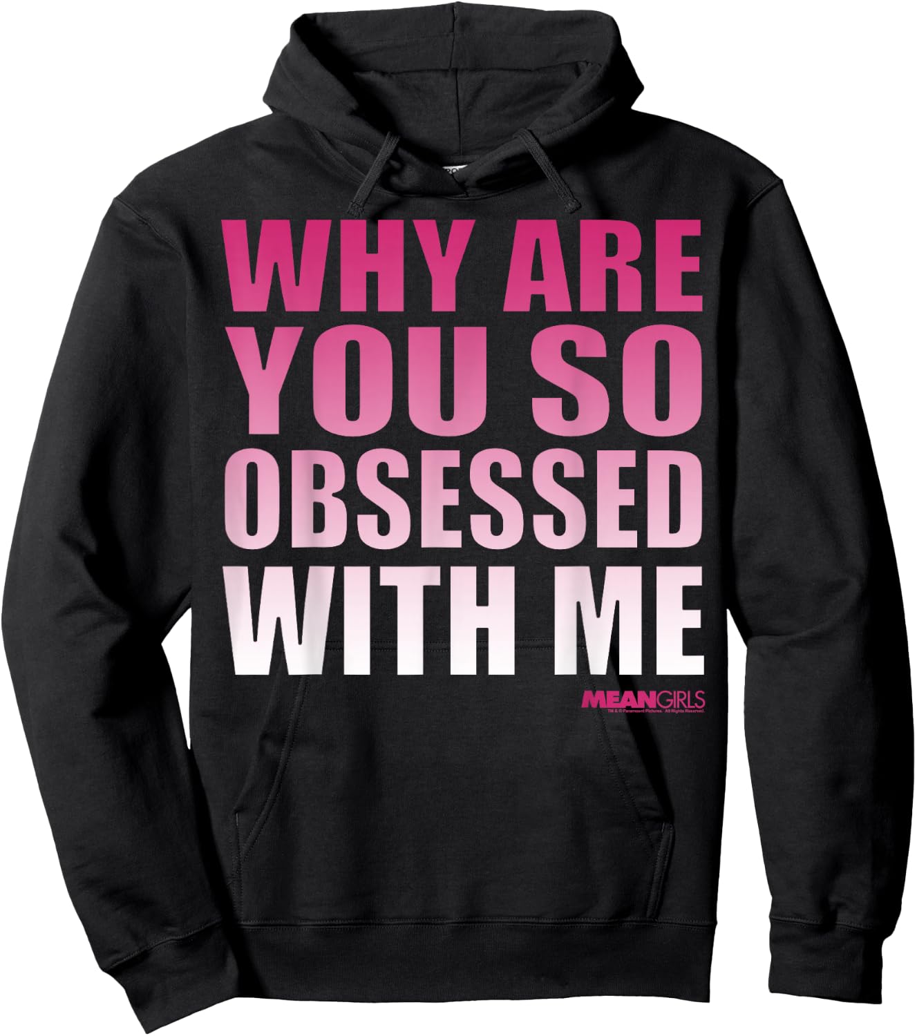 Mean Girls Obsessed with Me Pink Gradient Graphic Hoodie - Hoodie | Black