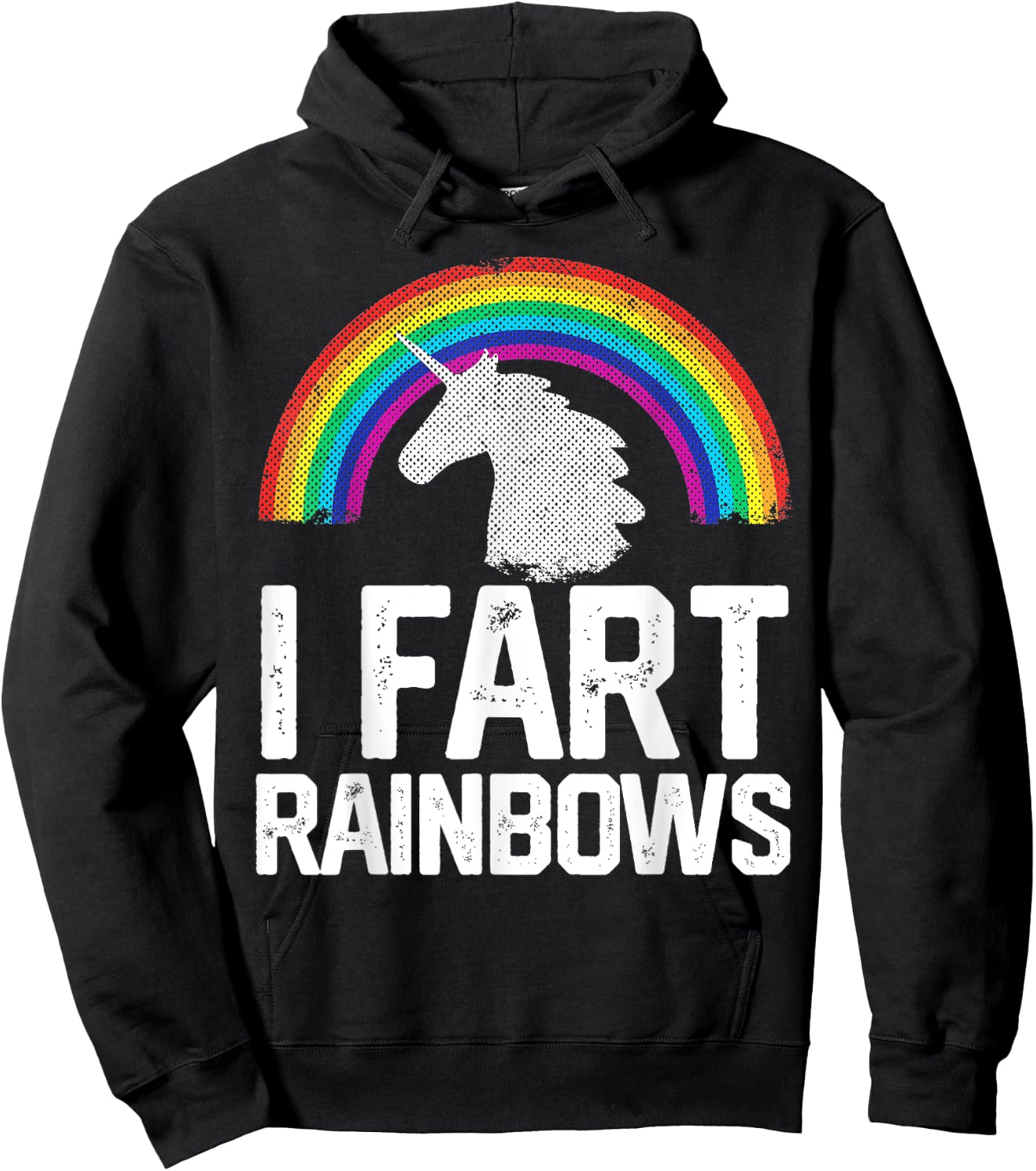 Funny Rainbow Unicorn I FART Gag Gift Joke T Shirt Women Mom Hoodie - Hoodie | Black