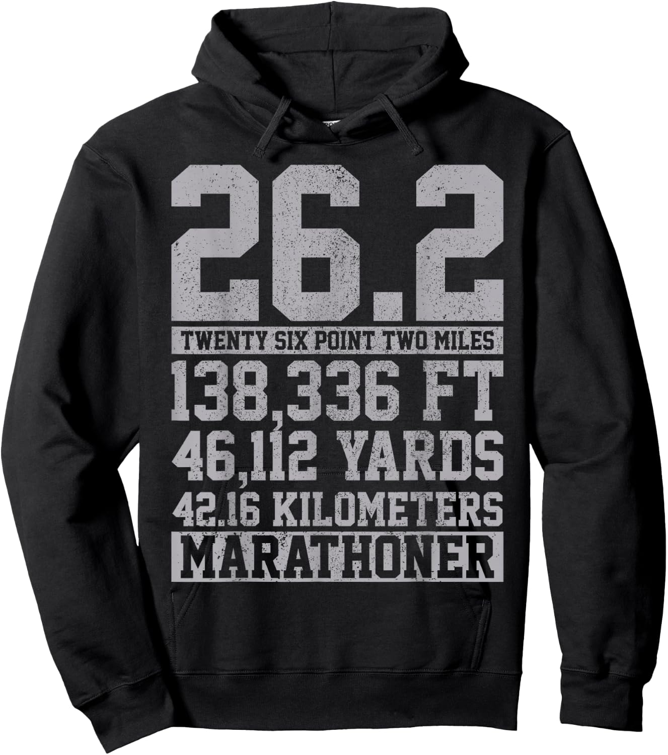 Marathon - 26.2 Miles Running Runner Shirt Gift Hoodie - Hoodie | Black