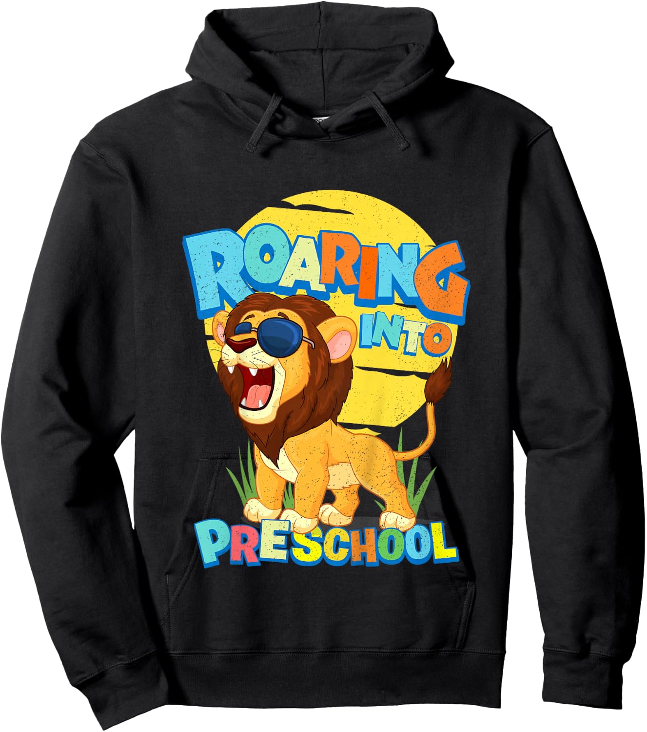 First Day of PRE-K Lion Back to School Preschool Safari Gift Hoodie - Hoodie | Black