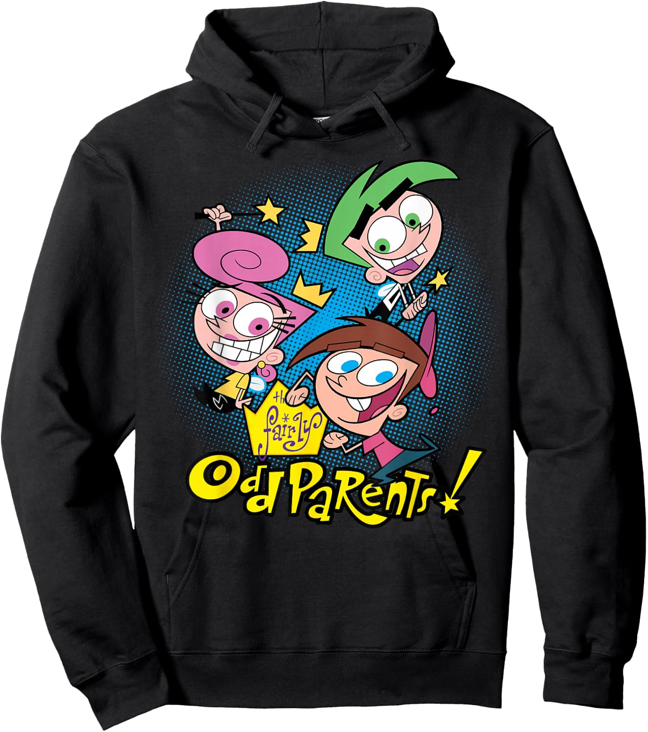 Nickelodeon The Fairly OddParents Timmy Cosmo and Wanda Hoodie - Hoodie | Black