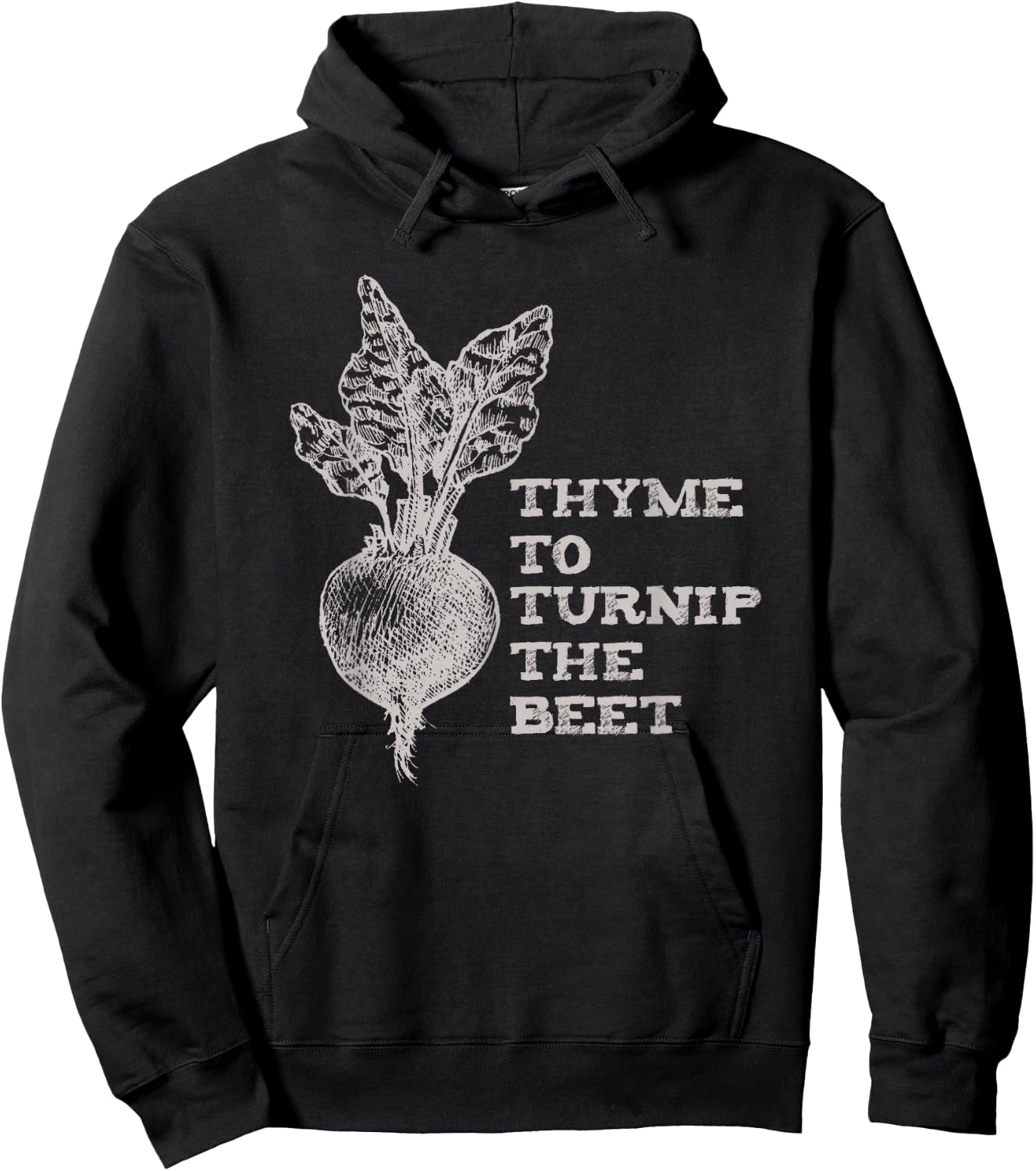 Thyme To Turnip The Beet Garden Vegetable Funny Vegan Hoodie - Hoodie | Black