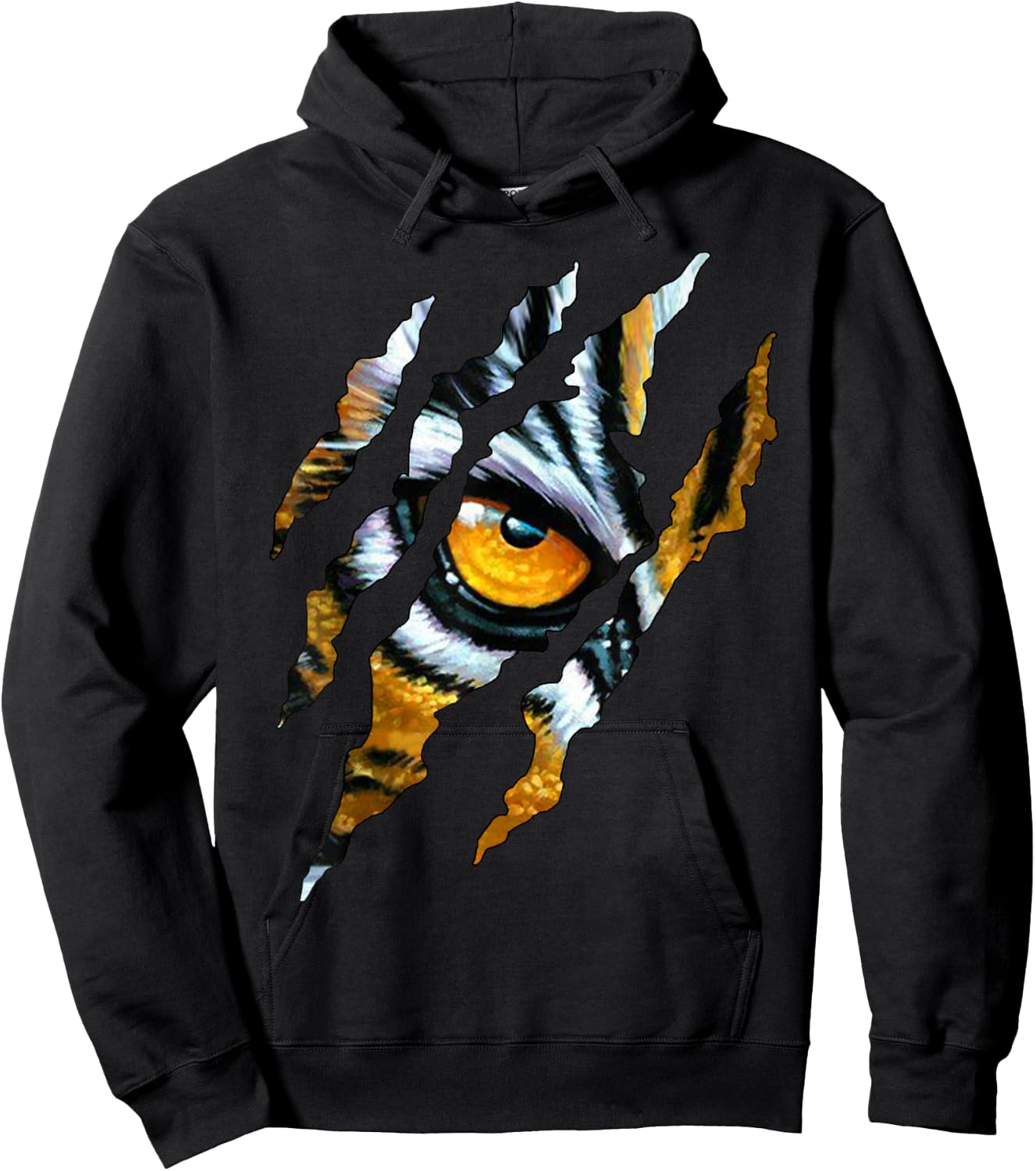 Tiger Cat Eye Claw Silhouette Hoodie - Hoodie | Black