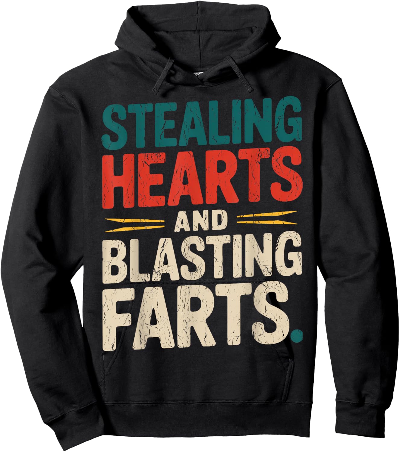 Funny Valentine's Day Stealing Hearts And Blasting Farts Hoodie - Hoodie | Black
