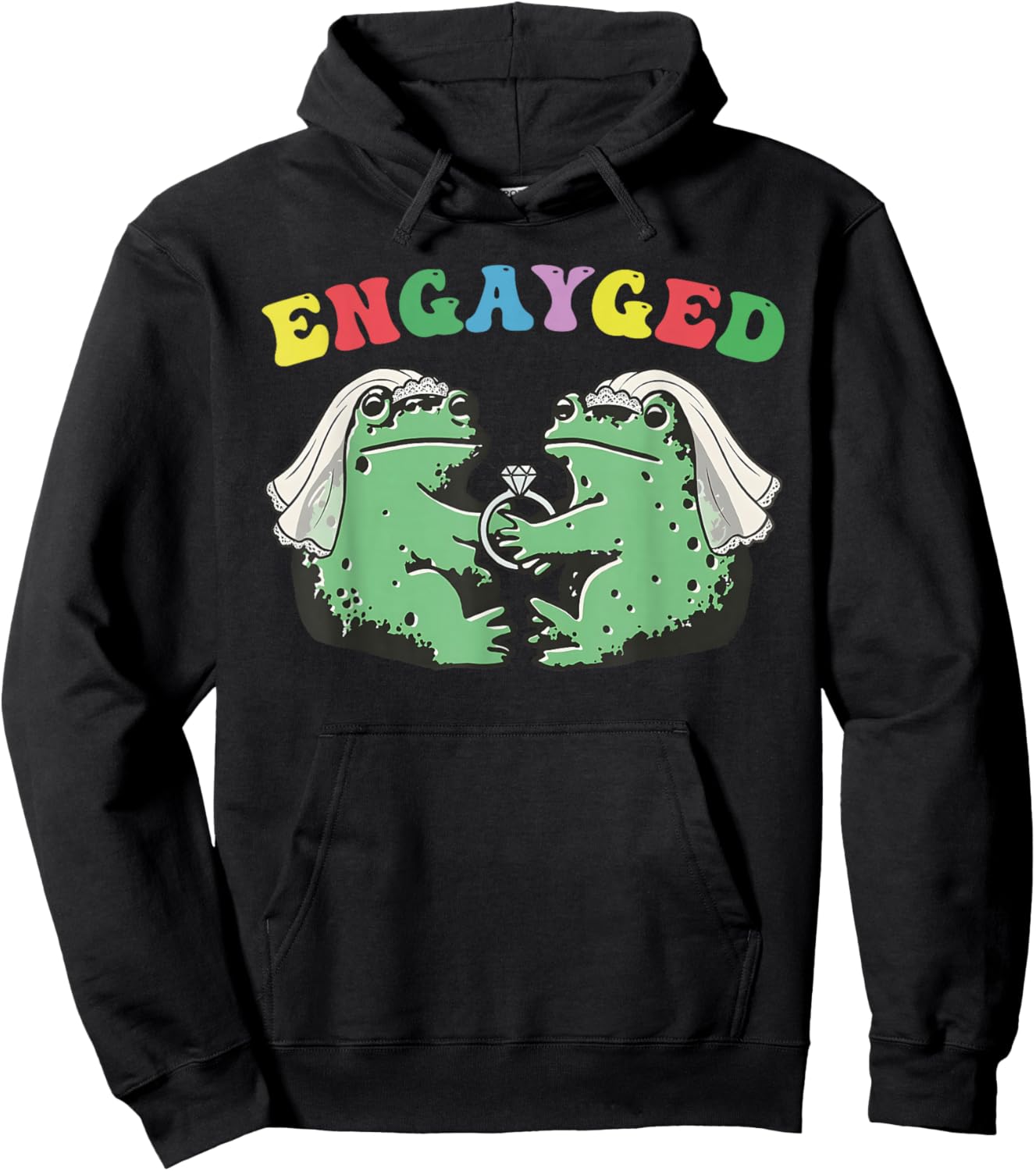 Engayged Funny LGBTQ Engagement Humor Hoodie - Hoodie | Black