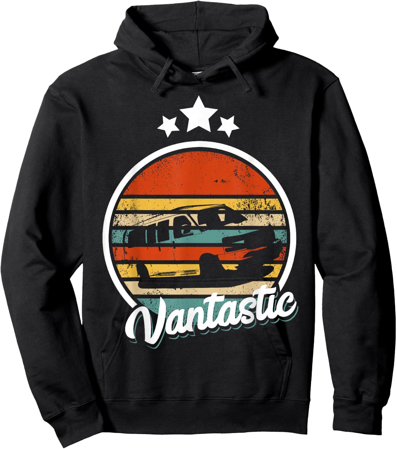 Retro Camper Van Life Vantastic - Vintage Vanlife Hoodie - Hoodie | Black
