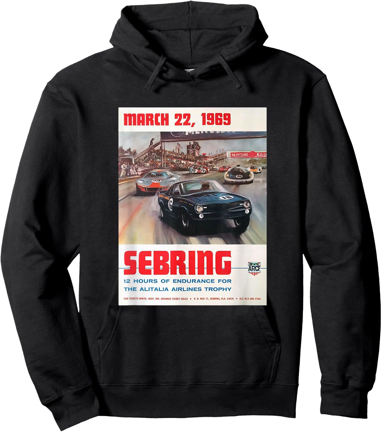 Vintage 1969 Sebring 12 Hours Endurance Race Hoodie - Hoodie | Black