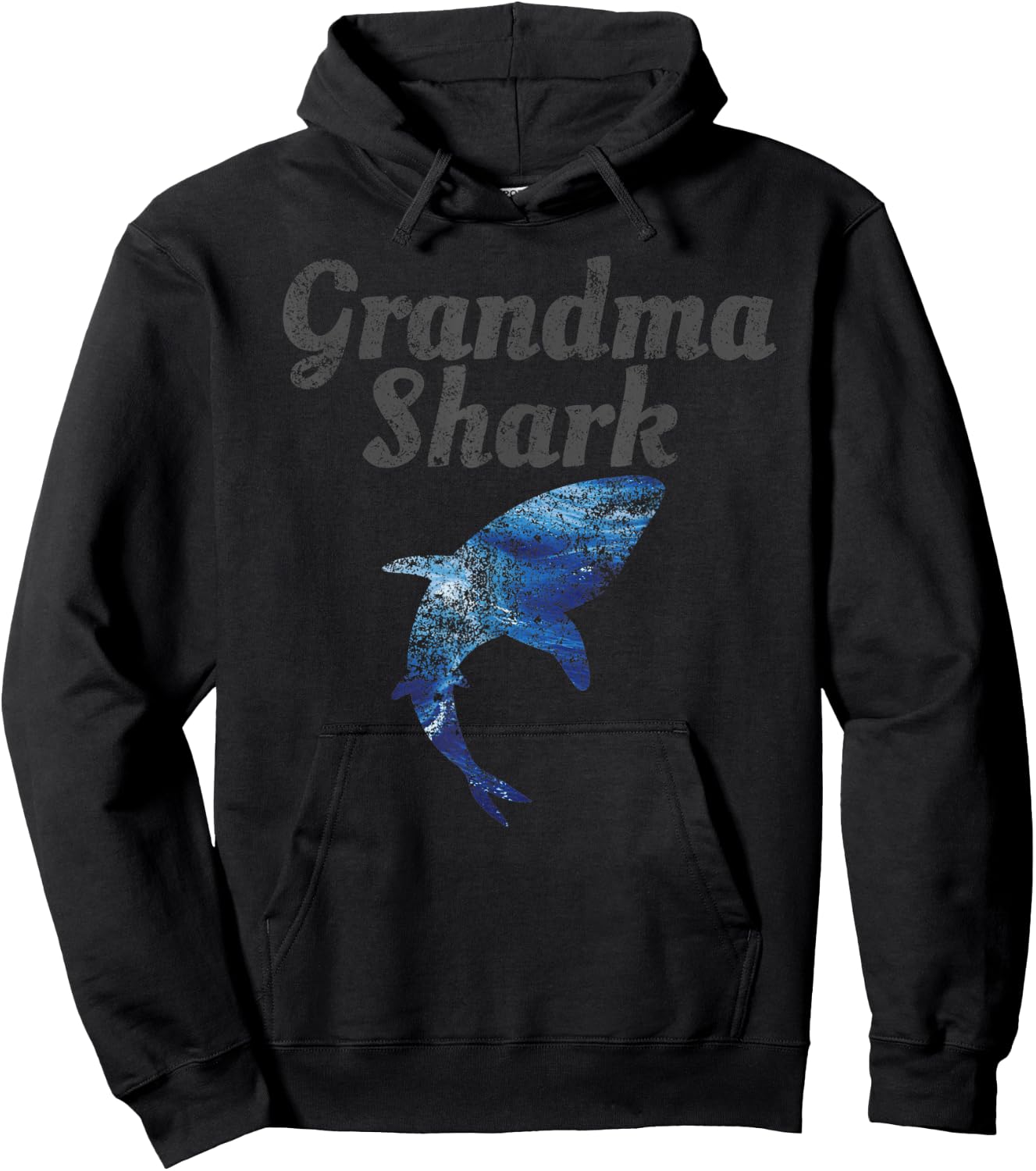 Vintage Grandma Shark Shirt - Matching Family Shark Gift Hoodie - Hoodie | Black
