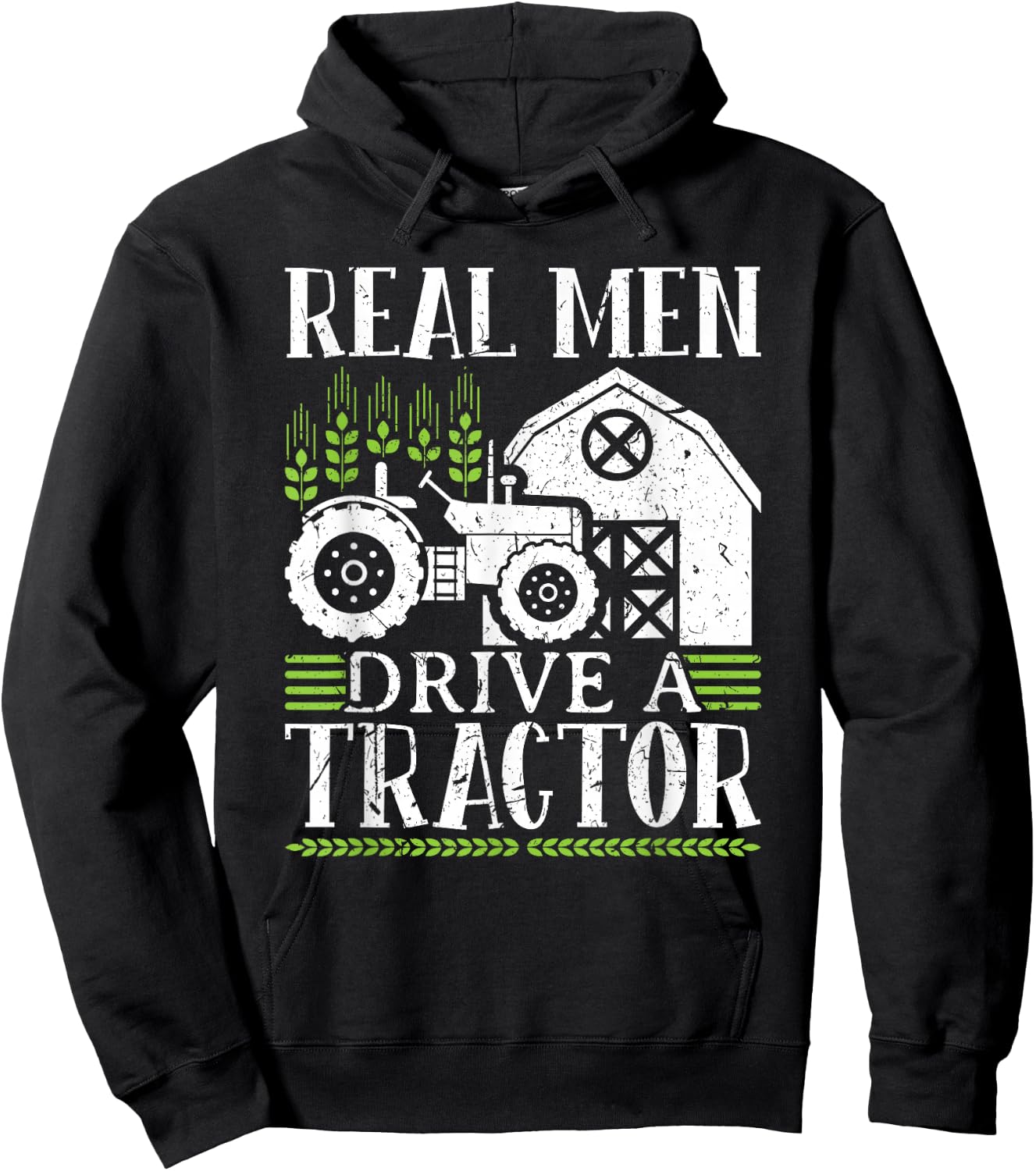 Real Men Drive A Tractor Hoodie - Hoodie | Black